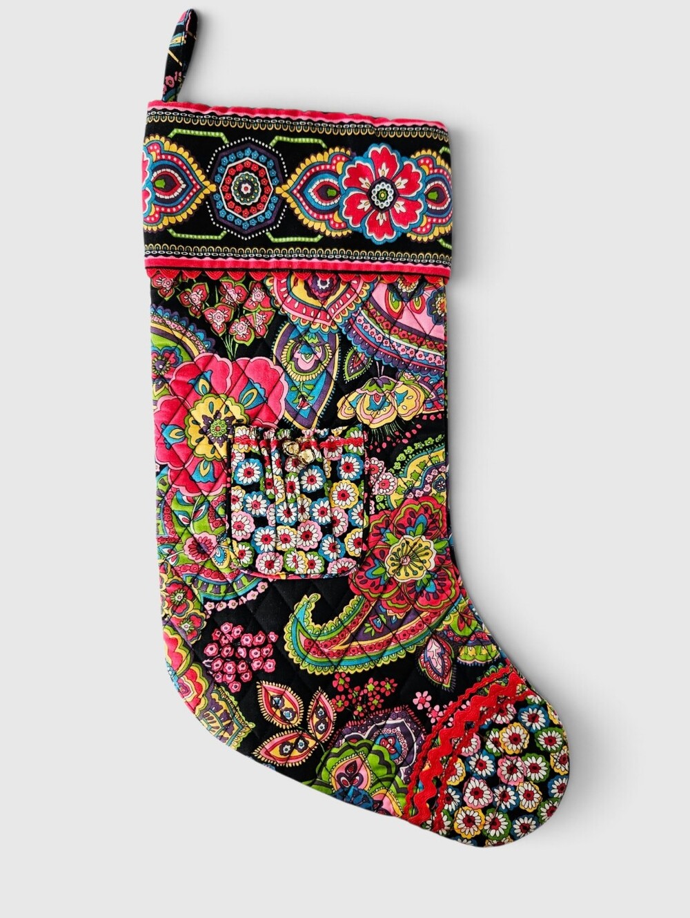 Vera Bradley Christmas Stocking 'Symphony In Hue' Retired Floral Paisley Pattern